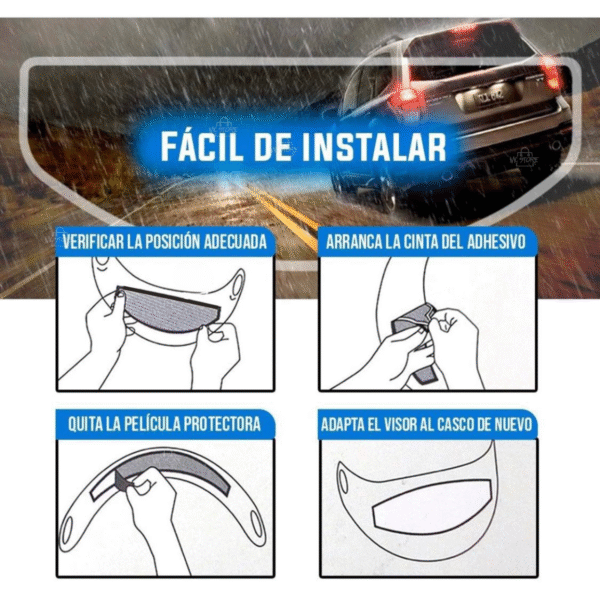 17 Película Antiempañante para Visor de Casco – Impermeable, Transparente