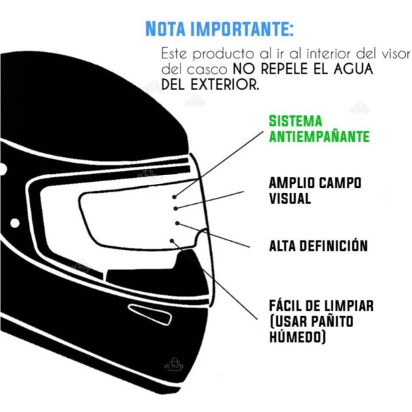 18 Película Antiempañante para Visor de Casco – Impermeable, Transparente