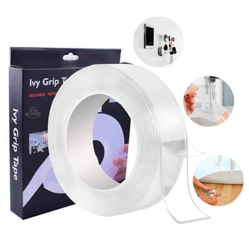 Cinta adhesiva Nano De Silicona Lavable Doble Cara x1 Metro