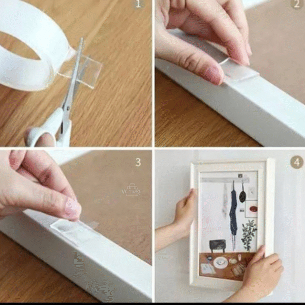 69 Cinta adhesiva Nano De Silicona Lavable Doble Cara x1 Metro