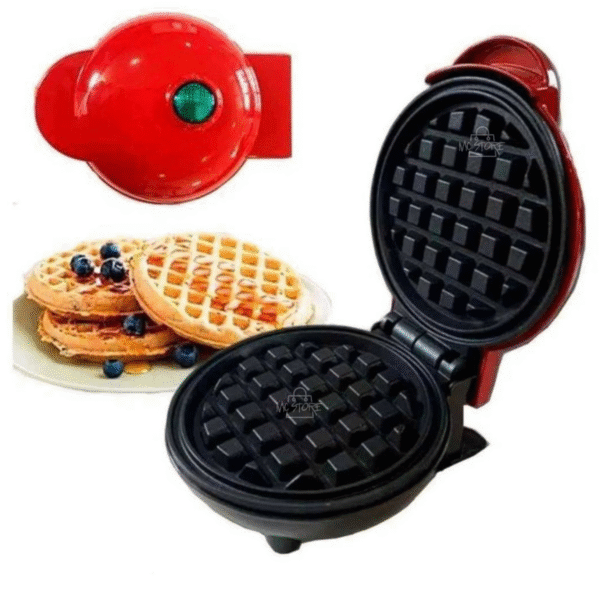 Mini Waflera Antiadherente  roja eléctrica