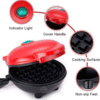 Mini Waflera Antiadherente  roja eléctrica