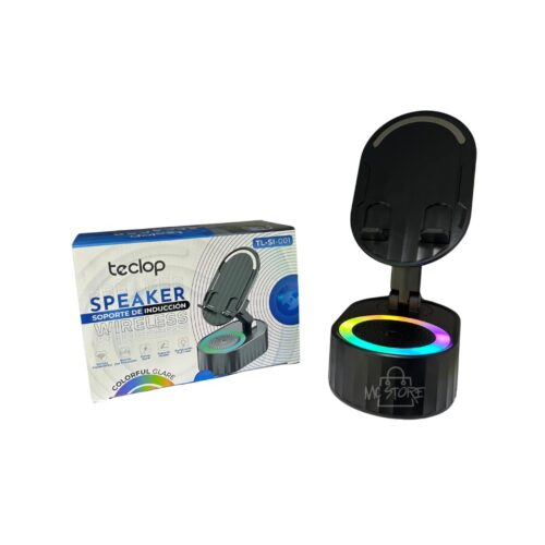 Speaker Inalámbrico con Soporte por Inducción y Luces LED - Teclop TL-SI-001