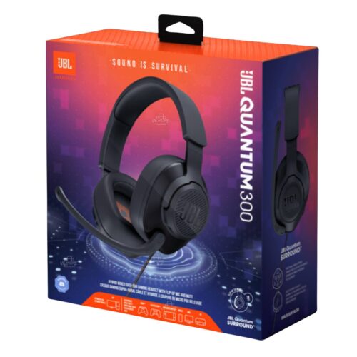 Audífonos Gamer JBL Quantum 300 con Sonido Envolvente y Micrófono Flip-Up