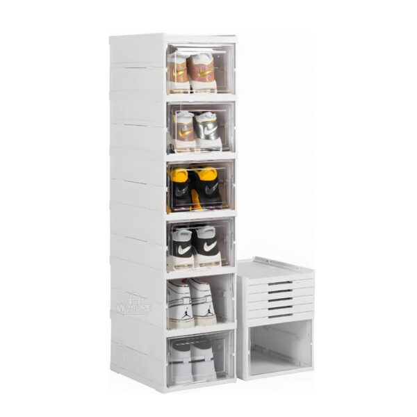 Organizador de Zapatos 6 Niveles Plegable – Cajonera Plástica Apilable