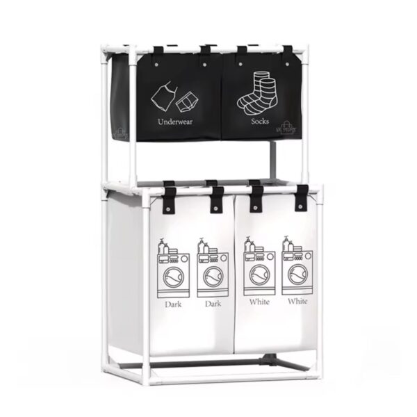 photo_5179593970882293030_y Organizador de Ropa Sucia 6 Compartimientos con Estante