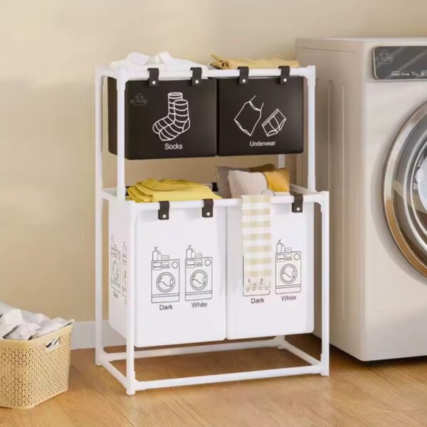 photo_5179593970882293035_y Organizador de Ropa Sucia 6 Compartimientos con Estante