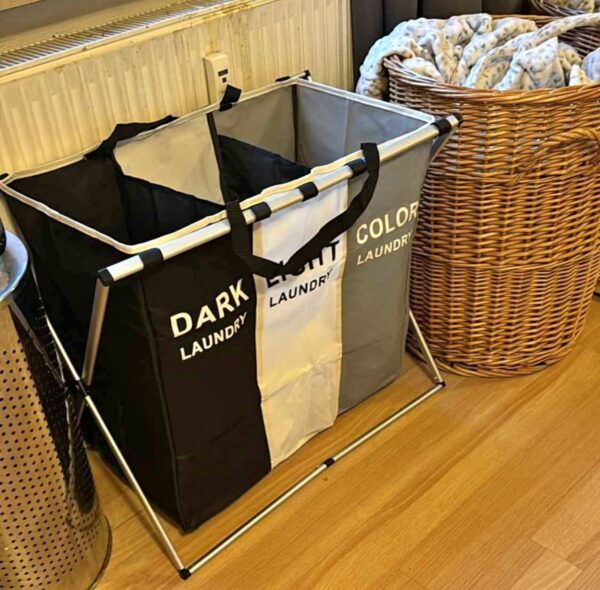 Organizador de Ropa Sucia Triple con Separadores