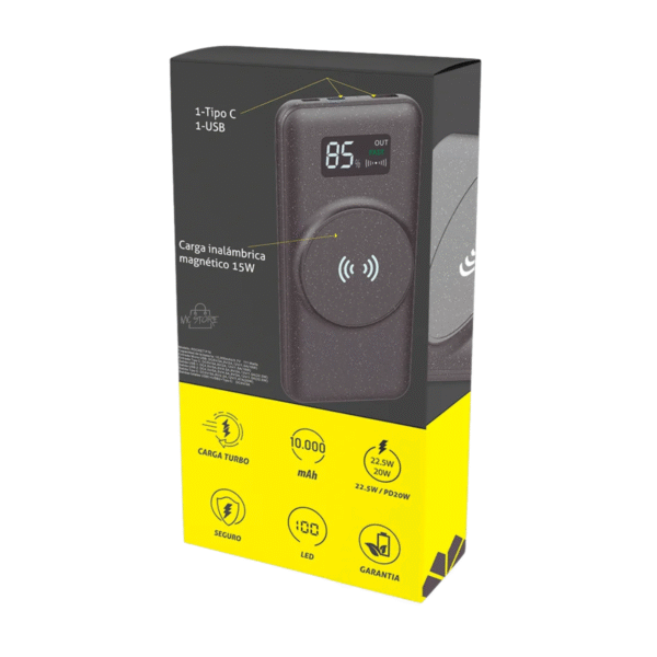 Power Bank Movisun P10 10000mAh – Carga Rápida Inalámbrica Magnética 15W