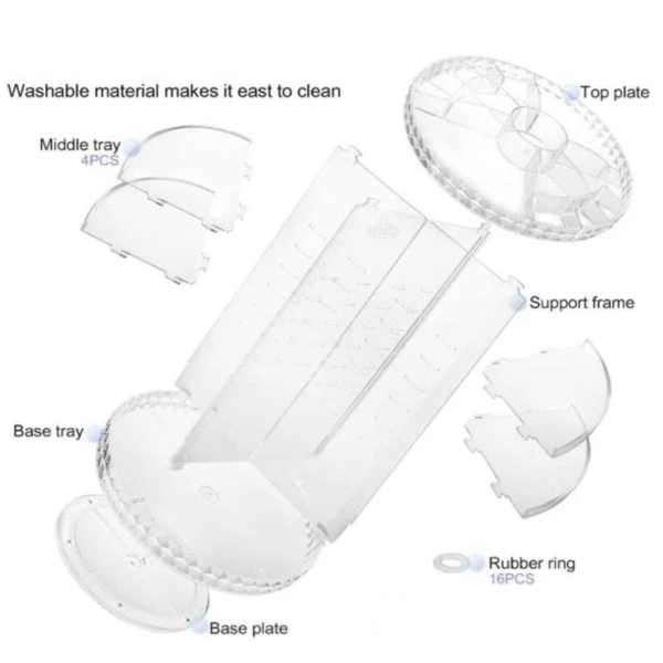 Organizador de Maquillaje Giratorio 360º en Acrílico Premium – Ajustable y Elegante