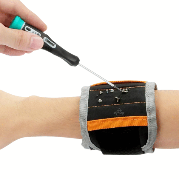 Muñequera Magnética para Herramientas – Soporte de Tornillos, Tuercas y Brocas