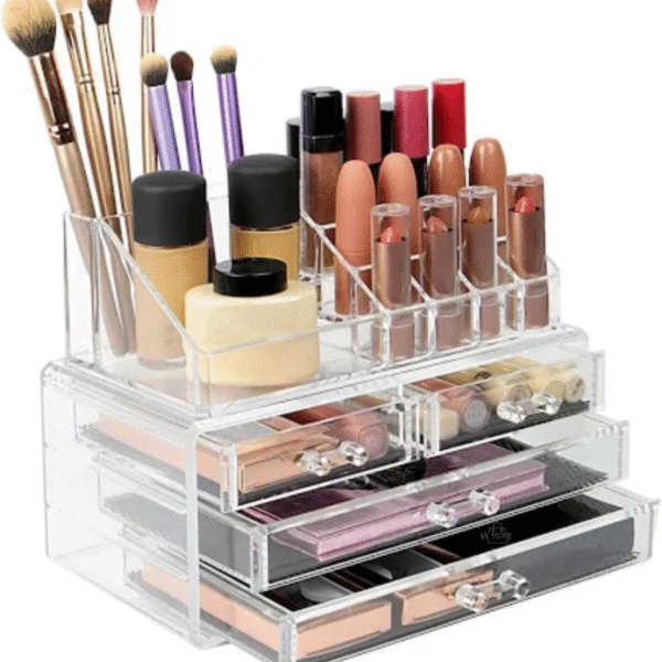 Organizador Acrílico de Maquillaje y Joyería con Cajones – Transparente