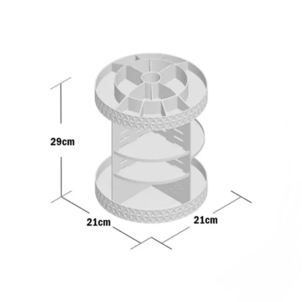 Organizador de Maquillaje Giratorio 360º en Acrílico Premium – Ajustable y Elegante
