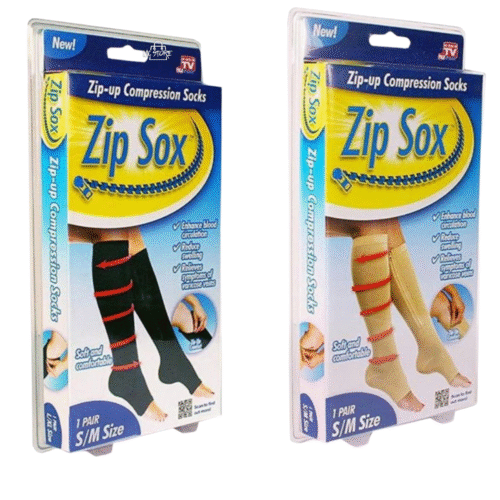 Medias de Compresión con Cremallera Zip Sox – Alivio de Varices, Hinchazón y Cansancio en Piernas