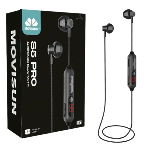 Auriculares Bluetooth Movisun S5 Pro con Pantalla LED y Cable Cordón