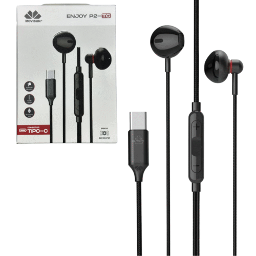 Auriculares Alámbricos Movisun Enjoy P2-TC con Conector Tipo-C y Micrófono
