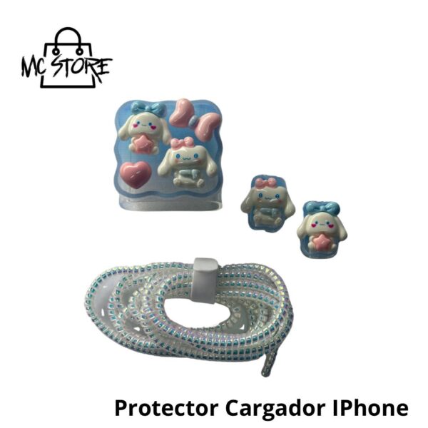 40104 Forro Protector Para Cargador De IPhone Conejo Cariñoso Transparente