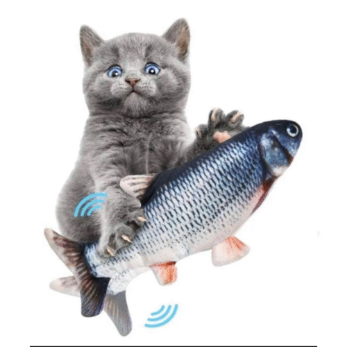 Juguete Interactivo para Gatos – Pez de Peluche con Movimiento Realista Recargable