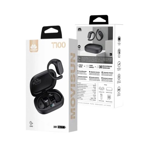 Audífonos Inalámbricos Movisun T100 con Estuche de Carga – 30H de Reproducción