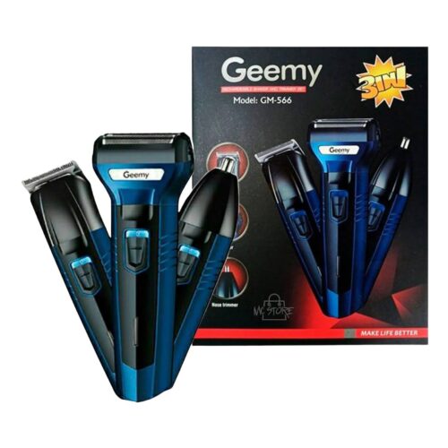 photo_2025-08-03_15-40-52 Máquina Geemy 3 en 1 Recargable – Afeitadora, Patillera y Recortadora de Nariz – Modelo 566