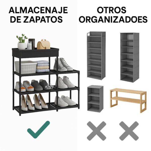 Zapatero Modular de 6 Niveles – Organizador Resistente y Espacioso