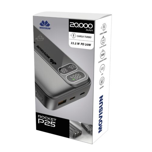 photo_2025-08-24_18-26-00 Power Bank 20000mAh Rocket P25 Carga Rápida con Cables Integrados y Pantalla Digital