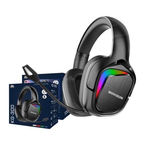Audífonos Gamer Inalámbricos Movisun KG-300 con Micrófono HD y Luces RGB