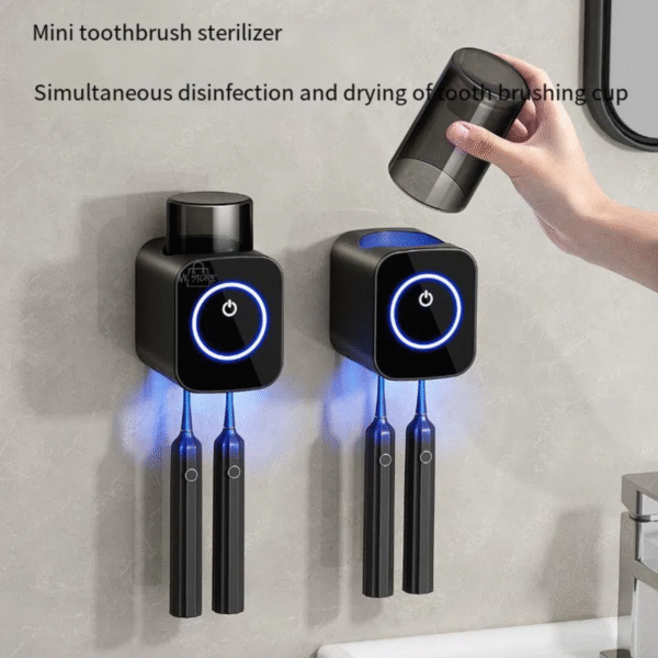 377 Esterilizador UV para Cepillos de Dientes Recargable – Blanco y Negro