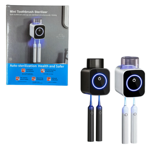 Esterilizador UV para Cepillos de Dientes Recargable – Blanco y Negro