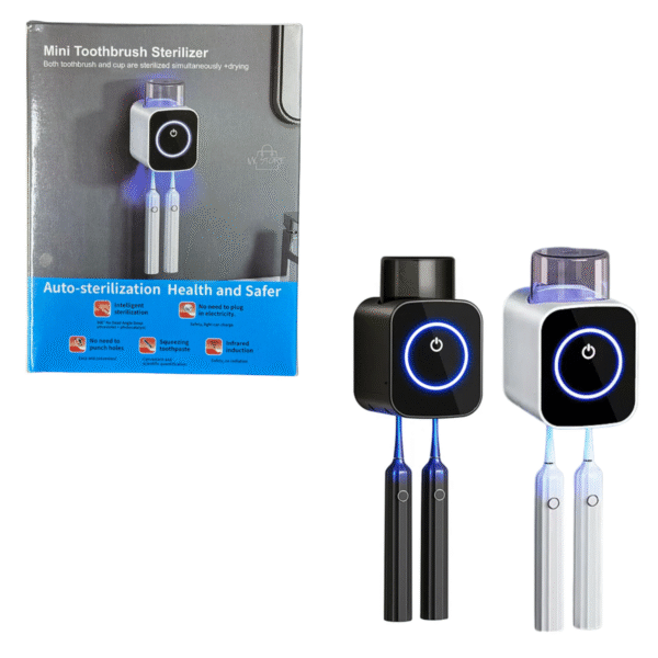 381 Esterilizador UV para Cepillos de Dientes Recargable – Blanco y Negro
