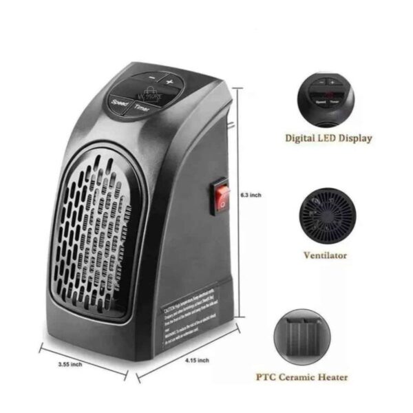 Calentador Eléctrico Portátil Handy Heater 350W – Termostato Ajustable y Temporizador