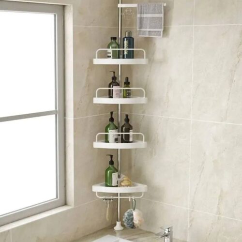 Estante Esquinero de Baño Ajustable 4 Niveles – Organizador de Ducha sin Taladro