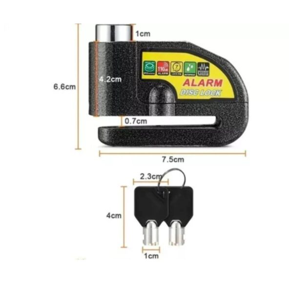 Candado de Disco con Alarma para Moto – Seguridad Antirrobo