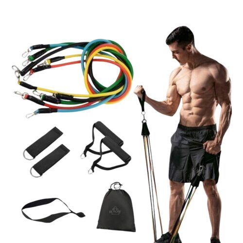Set de Bandas Elásticas de Resistencia 11 Piezas – Entrenamiento Funcional en Casa y Gimnasio