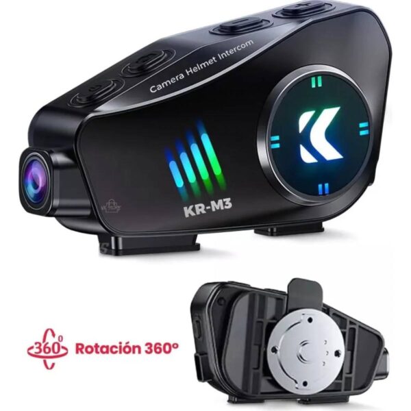 Intercomunicador de Casco con Cámara HD KR-M3 Bluetooth Impermeable