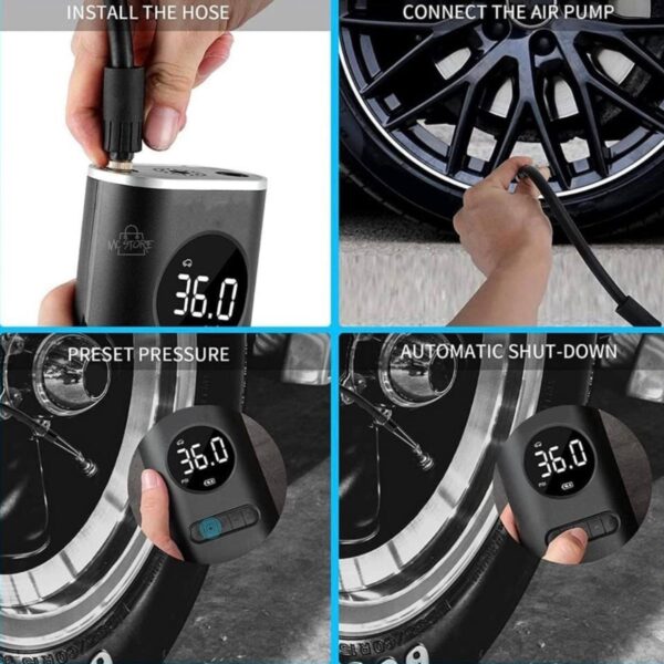 Compresor de Aire Portátil Eléctrico Digital – Inflador Recargable Multiusos