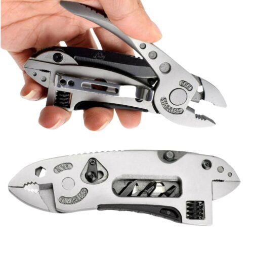 Multiherramienta 10 en 1 de Acero Inoxidable con Alicate, Cuchillo y Destornilladores – Portátil y Plegable