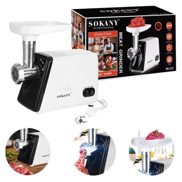 Máquina Eléctrica para Moler Carne Sokany 2500W Acero Inoxidable – Hogar y Negocio