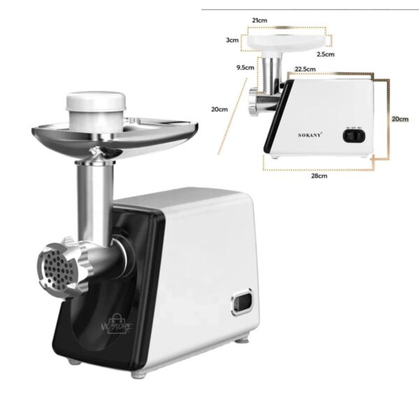 Máquina Eléctrica para Moler Carne Sokany 2500W Acero Inoxidable – Hogar y Negocio