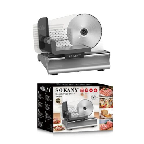 Cortadora de Alimentos Eléctrica Sokany SK-446 500W – Rebanadora de Carnes, Quesos y Pan
