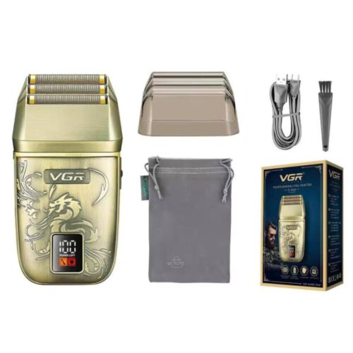 photo_2025-09-23_13-23-05 Afeitadora Profesional VGR V-349 Dorada Recargable USB con Pantalla LED
