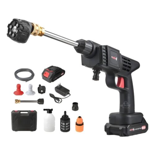 Hidrolavadora Portátil Inalámbrica con Batería + Boquilla 6 Chorros Multifunción