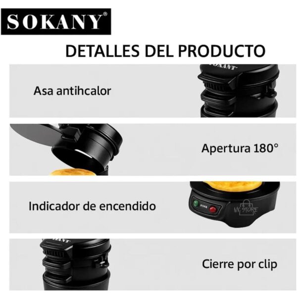 Máquina Eléctrica para Hamburguesas Sokany SK-08033 – 600W Doble Calor