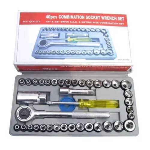 Juego de Herramientas Copas con Rachet – 40 Piezas Métricas