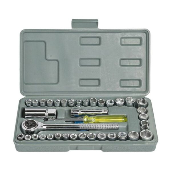 Juego de Herramientas Copas con Rachet – 40 Piezas Métricas