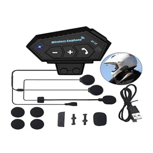 Auriculares Bluetooth para Casco de Motocicleta BT-12 con Micrófono – Intercomunicador Manos Libres