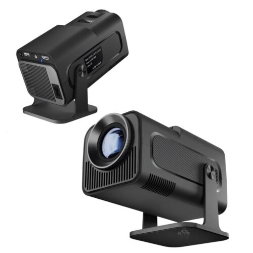 Proyector Portátil HY320 Full HD 1080p con Soporte – Compacto, Silencioso y de Alta Definición