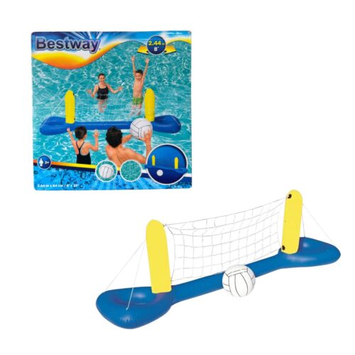 Juego Inflable Acuático Bestway Vóley Piscina 2.44 m con Red y Balón – Diversión Familiar
