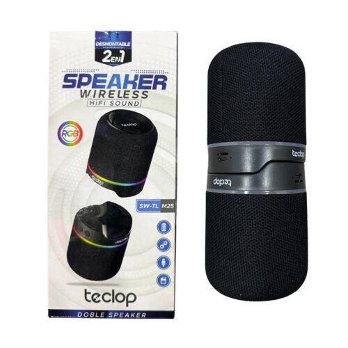 Parlante Bluetooth Teclop M25 2 en 1 Desmontable | 10W HiFi Sound | Luces RGB | TWS | Radio FM