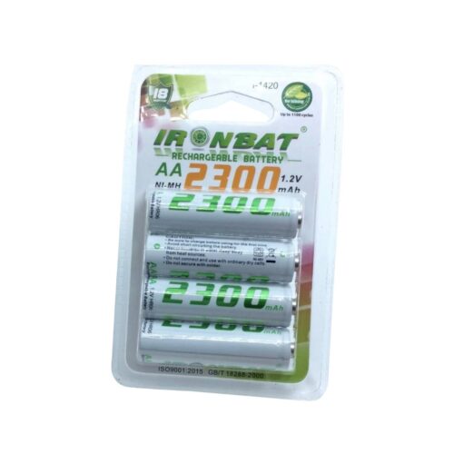 Pilas Recargables AA Ironbat 2300 mAh 1.2V – Pack x4 – Larga Duración